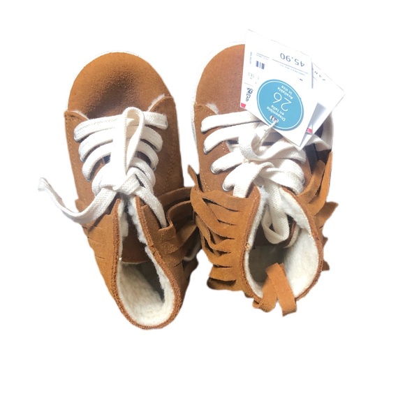 ZARA Baby Fringed Genuine Leather HighTop Sneakers - Picture 3 of 4